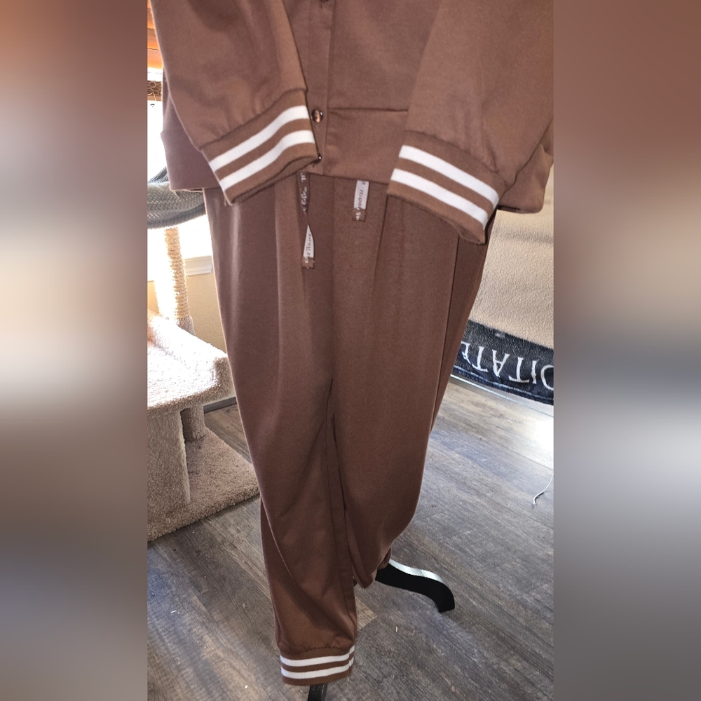 Muk Luks 1x Brown Women's Jog Suit (F) - Picture 3 of 11